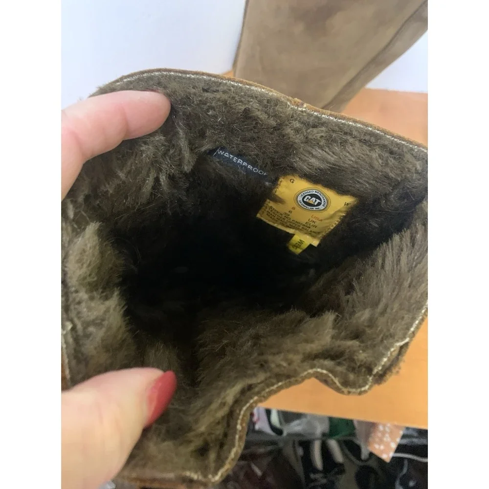 Caterpillar Florencia Waterproof Harness Boot W/ Faux Fur Lining Women's 8
